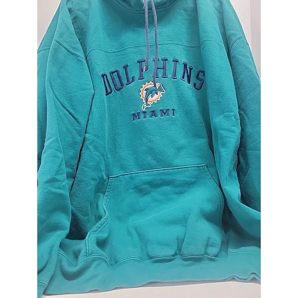 Vintage Miami Dolphins Hoodie Sweatshirt Green  XXL‎ 90s Y2K NFL